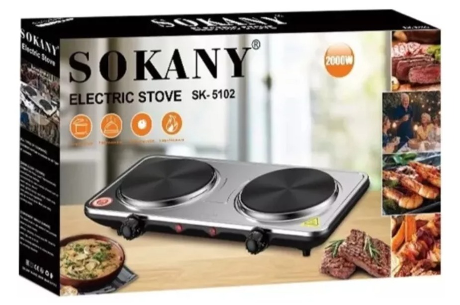 Estufa Eléctrica De 2 Puestos sokanny